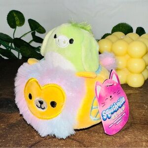 Squishmallows Squishville Green Donkey Lion Vehicle Mini Plush Toy